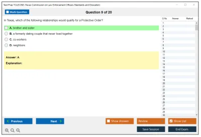 Test Prep TCLEOSE Texas Commission on Law Enforcement Officers Standards and Education Practice test exam simulator test engine exam Prep practice test questions answers Image 9
