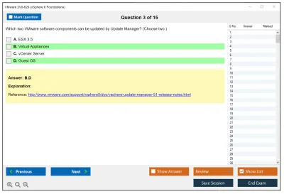 VMware 2V0-620 vSphere 6 Foundations Practice test exam simulator test engine exam Prep practice test questions answers Image 3