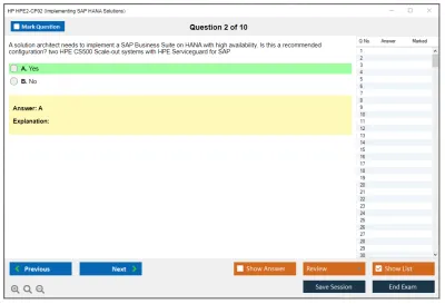 HP HPE2-CP02 Implementing SAP HANA Solutions Practice test exam simulator test engine exam Prep practice test questions answers Image 2