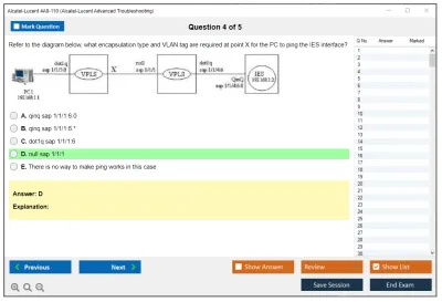 Alcatel-Lucent 4A0-110 Alcatel-Lucent Advanced Troubleshooting Practice test exam simulator test engine exam Prep practice test questions answers Image 4
