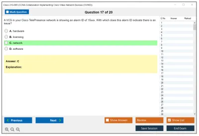 Cisco 210-065 CCNA Collaboration Implementing Cisco Video Network Devices (CIVND) Practice test exam simulator test engine exam Prep practice test questions answers Image 17