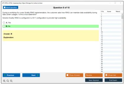 HP HPE2-CP08 Implementing Object Storage for Active Archive Practice test exam simulator test engine exam Prep practice test questions answers Image 8
