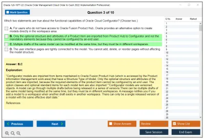 Oracle 1z0-1077-22 Oracle Order Management Cloud Order to Cash 2022 Implementation Professional Practice test exam simulator test engine exam Prep practice test questions answers Image 3