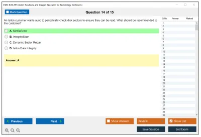EMC E20-555 Isilon Solutions and Design Specialist Exam for Technology Architects Practice test exam simulator test engine exam Prep practice test questions answers Image 14