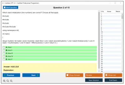 C++ Institute CPP C++ Certified Professional Programmer Practice test exam simulator test engine exam Prep practice test questions answers Image 2