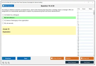 IIA IIA-CIA-Part3-3P CIA Exam Part Three: Business Knowledge for Internal Auditing Practice test exam simulator test engine exam Prep practice test questions answers Image 16