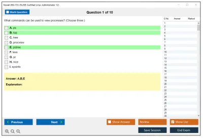 Novell 050-733 SUSE Certified Linux Administrator 12 Practice test exam simulator test engine exam Prep practice test questions answers Image 1
