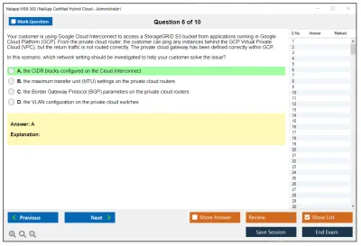 Netapp NS0-302 NetApp Certified Hybrid Cloud Administrator Practice test exam simulator test engine exam Prep practice test questions answers Image 6