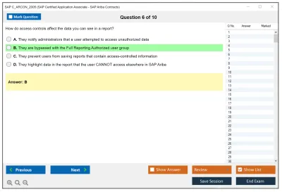 SAP C_ARCON_2005 SAP Certified Application Associate - SAP Ariba Contracts Practice test exam simulator test engine exam Prep practice test questions answers Image 6
