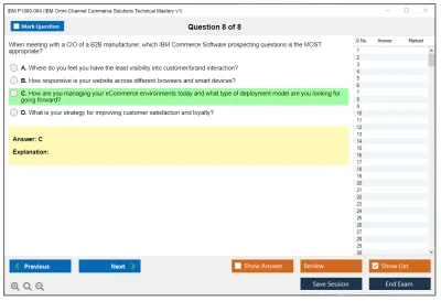 IBM P1000-004 IBM Omni-Channel Commerce Solutions Technical Mastery v1 Practice test exam simulator test engine exam Prep practice test questions answers Image 8