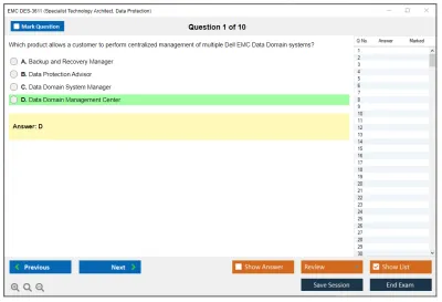 EMC DES-3611 Specialist Technology Architect, Data Protection Practice test exam simulator test engine exam Prep practice test questions answers Image 1