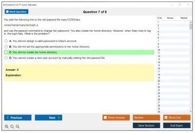 ECCouncil 212-77 Linux Security Practice test exam simulator test engine exam Prep practice test questions answers Image 7
