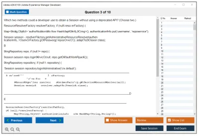 Adobe AD0-E103 Adobe Experience Manager Developer Practice test exam simulator test engine exam Prep practice test questions answers Image 3