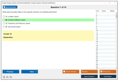 Google Google-Analytics-Individual-Qualification Google Analytics Individual Qualification Practice test exam simulator test engine exam Prep practice test questions answers Image 7