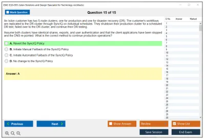 EMC E20-555 Isilon Solutions and Design Specialist Exam for Technology Architects Practice test exam simulator test engine exam Prep practice test questions answers Image 15