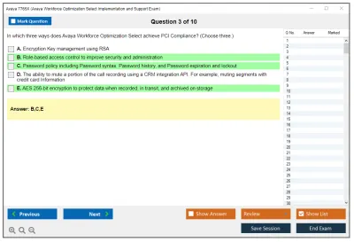 Avaya 7765X Avaya Workforce Optimization Select Implementation and Support Exam Practice test exam simulator test engine exam Prep practice test questions answers Image 3