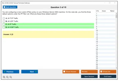Exin SCNS SCNS Tactical Perimeter Defense Practice test exam simulator test engine exam Prep practice test questions answers Image 3