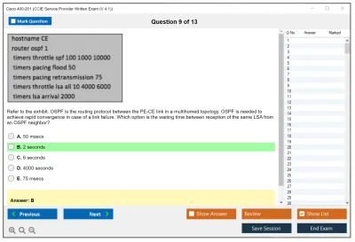 Cisco 400-201 CCIE Service Provider Written Exam (V 4.1) Practice test exam simulator test engine exam Prep practice test questions answers Image 9