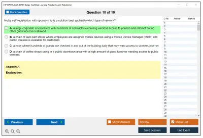 HP HPE6-A82 Aruba Certified ClearPass Associate Exam Practice test exam simulator test engine exam Prep practice test questions answers Image 10