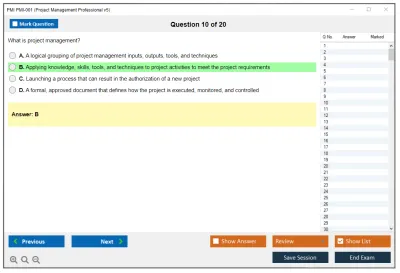 PMI PMI-001 Project Management Professional v5 Practice test exam simulator test engine exam Prep practice test questions answers Image 10