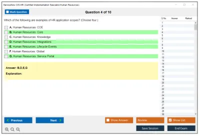ServiceNow CIS-HR Certified Implementation Specialist-Human Resources Practice test exam simulator test engine exam Prep practice test questions answers Image 4