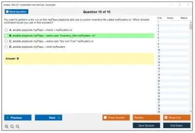 Juniper JN0-221 Automation and DevOps, Associate Practice test exam simulator test engine exam Prep practice test questions answers Image 10