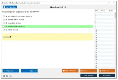 Oracle 1z0-468 Oracle Cloud Application Foundation Essentials Practice test exam simulator test engine exam Prep practice test questions answers Image 9