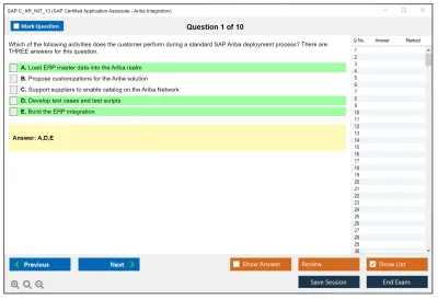 SAP C_AR_INT_13 SAP Certified Application Associate - Ariba Integration Practice test exam simulator test engine exam Prep practice test questions answers Image 1