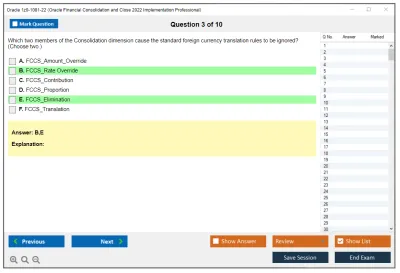 Oracle 1z0-1081-22 Oracle Financial Consolidation and Close 2022 Implementation Professional Practice test exam simulator test engine exam Prep practice test questions answers Image 3