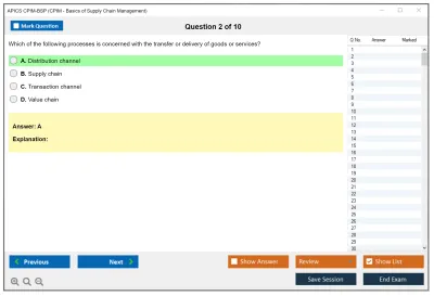 APICS CPIM-BSP CPIM - Basics of Supply Chain Management Practice test exam simulator test engine exam Prep practice test questions answers Image 2