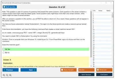 Microsoft AZ-900 Microsoft Azure Fundamentals Practice test exam simulator test engine exam Prep practice test questions answers Image 16