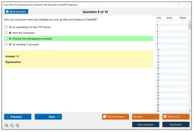 Cisco 500-275 Securing Cisco Networks with Sourcefire FireAMP Endpoints Practice test exam simulator test engine exam Prep practice test questions answers Image 9