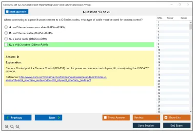 Cisco 210-065 CCNA Collaboration Implementing Cisco Video Network Devices (CIVND) Practice test exam simulator test engine exam Prep practice test questions answers Image 13