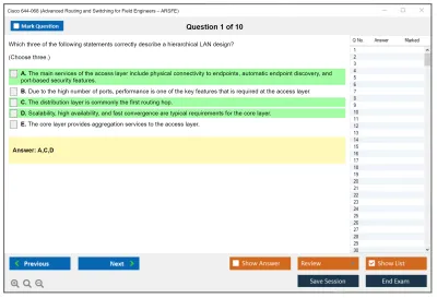 Cisco 644-068 Advanced Routing and Switching for Field Engineers – ARSFE Practice test exam simulator test engine exam Prep practice test questions answers Image 1