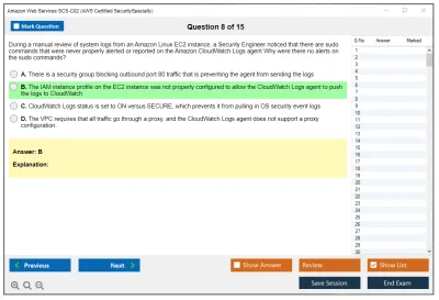 Amazon Web Services SCS-C02 AWS Certified Security - Specialty Practice test exam simulator test engine exam Prep practice test questions answers Image 8