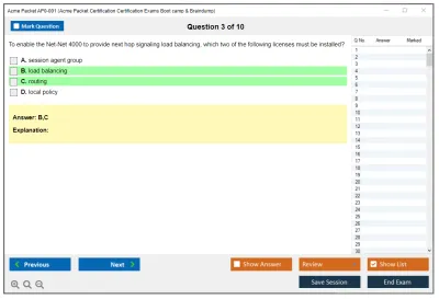 Acme Packet AP0-001 Acme Packet Certification Certification Exams Boot camp & Braindump Practice test exam simulator test engine exam Prep practice test questions answers Image 3