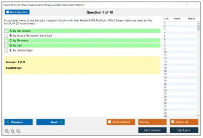 Hitachi HH0-450 Hitachi Data Systems Storage Architect-Hitachi NAS Platform Practice test exam simulator test engine exam Prep practice test questions answers Image 1