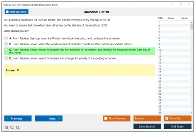Tableau TDA-C01 Tableau Certified Data Analyst Exam Practice test exam simulator test engine exam Prep practice test questions answers Image 7