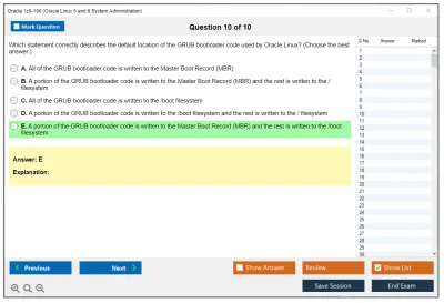 Oracle 1z0-100 Oracle Linux 5 and 6 System Administration Practice test exam simulator test engine exam Prep practice test questions answers Image 10