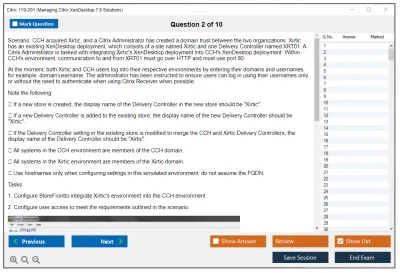 Citrix 1Y0-201 Managing Citrix XenDesktop 7.6 Solutions Practice test exam simulator test engine exam Prep practice test questions answers Image 2