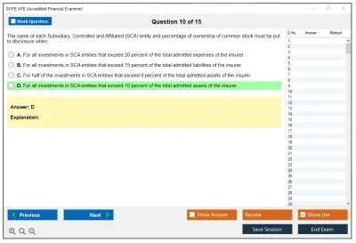 SOFE AFE Accredited Financial Examiner Practice test exam simulator test engine exam Prep practice test questions answers Image 10