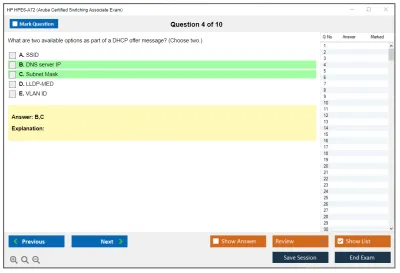 HP HPE6-A72 Aruba Certified Switching Associate Exam Practice test exam simulator test engine exam Prep practice test questions answers Image 4