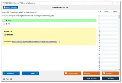 HP HPE0-P26 Configuring HPE GreenLake Solutions Practice test exam simulator test engine exam Prep practice test questions answers Image 4