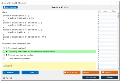 Oracle 1z0-819 Java SE 11 Developer Practice test exam simulator test engine exam Prep practice test questions answers Image 13