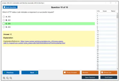 Juniper JN0-222 Automation and DevOps Associate (JNCIA-DevOps) Practice test exam simulator test engine exam Prep practice test questions answers Image 10