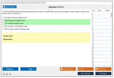 Cisco 500-440 Designing Cisco Unified Contact Center Enterprise (UCCED) Practice test exam simulator test engine exam Prep practice test questions answers Image 4