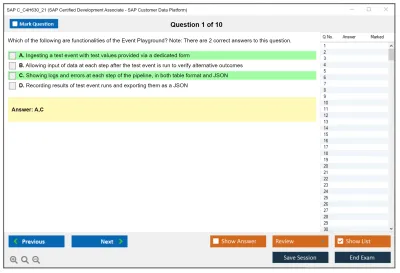 SAP C_C4H630_21 SAP Certified Development Associate - SAP Customer Data Platform Practice test exam simulator test engine exam Prep practice test questions answers Image 1