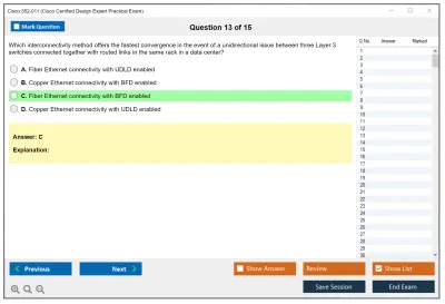 Cisco 352-011 Cisco Certified Design Expert Practical Exam Practice test exam simulator test engine exam Prep practice test questions answers Image 13