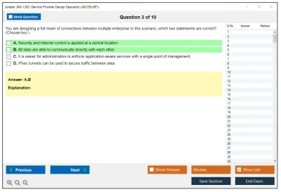 Juniper JN0-1362 Service Provider Design Specialist (JNCDS-SP) Practice test exam simulator test engine exam Prep practice test questions answers Image 3