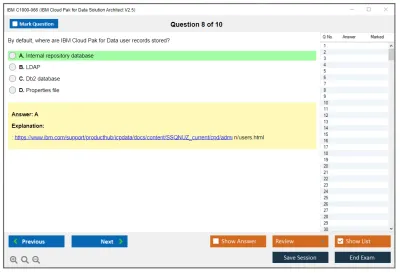 IBM C1000-066 IBM Cloud Pak for Data Solution Architect V2.5 Practice test exam simulator test engine exam Prep practice test questions answers Image 8